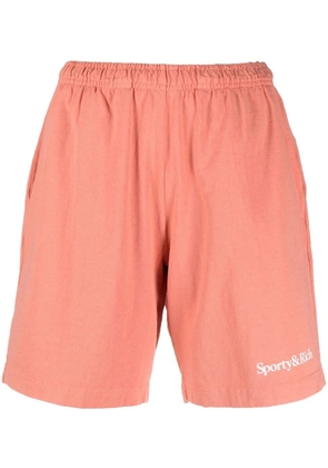 Sporty & Rich logo-print cotton shorts - Pink