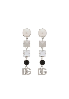 Dolce & Gabbana logo pendant earrings - Silver