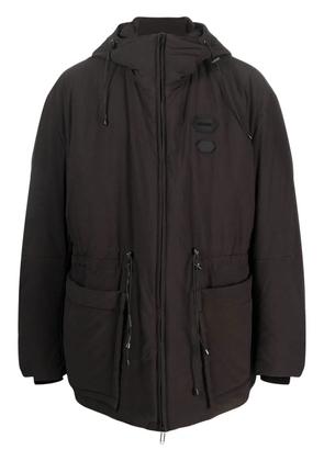 Off-White logo-patch padded jacket - Black