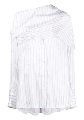 The Attico striped asymmetric shirt - White