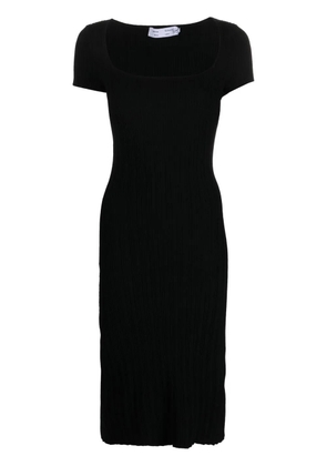 Proenza Schouler White Label ribbed-knit short-sleeve dress - Black