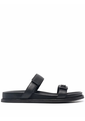 Emporio Armani double-strap leather sandals - Black
