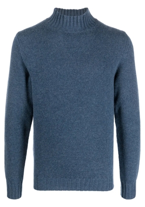 Fedeli high-neck long-sleeve jumper - Blue