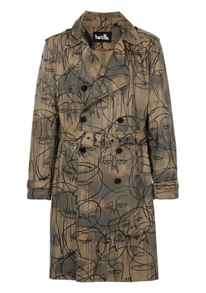 Haculla face print coat - Brown