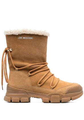 Love Moschino leather lace-up boots - Brown