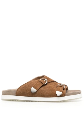 Paura open toe slides - Brown