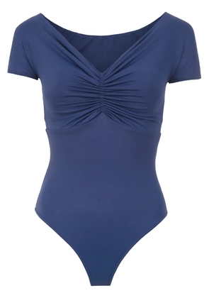 Amir Slama swimsuit with gathered details - Blue