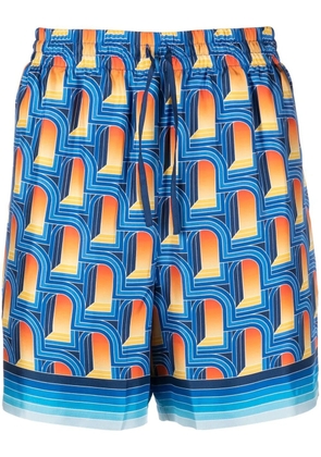 Casablanca L'Arche de Nuit silk shorts - Blue