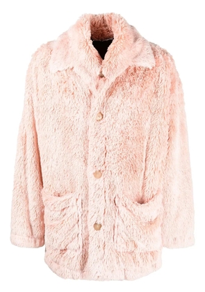Palm Angels faux shearling shirt jacket - Pink