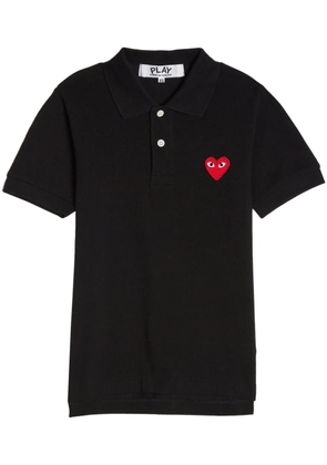Comme Des Garçons Play logo-appliqué piqué cotton polo shirt - Black