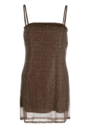 Alexander Wang bead-embellished mini dress - Brown