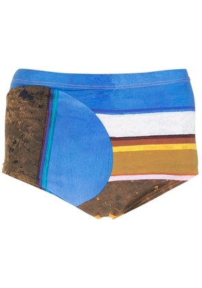 Amir Slama Eco striped swimming trunks - Blue