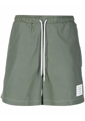 Thom Browne grosgrain-tab track shorts - Green