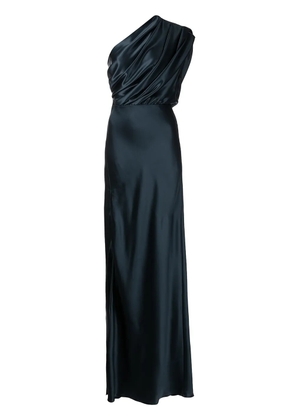 Michelle Mason silk asymmetrical gathered gown - Black