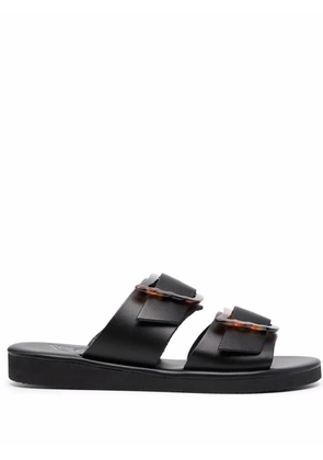 Ancient Greek Sandals Iaso oversized buckle sandals - Black