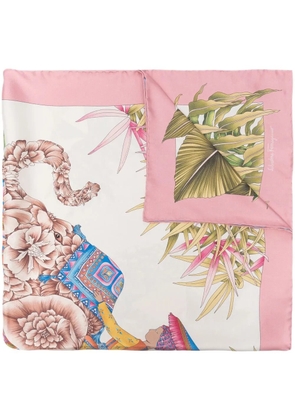 Ferragamo lion-print detail scarf - Pink