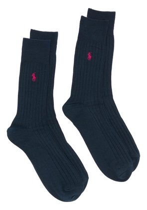 Polo Ralph Lauren pony motif ribbed socks - Blue
