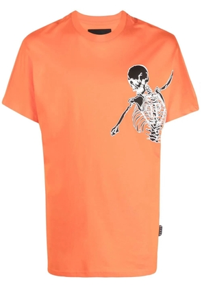 Philipp Plein skeleton-print T-shirt - Orange