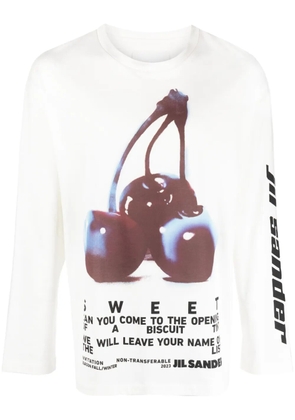 Jil Sander cherry-print cotton T-shirt - White
