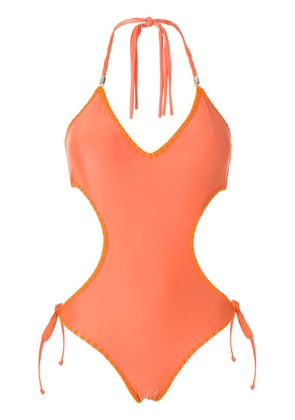 Amir Slama tie cut-out one-piece - Orange