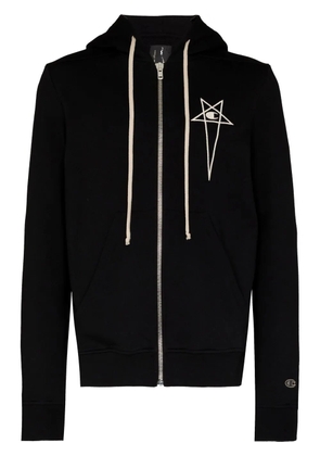 Rick Owens X Champion x Champion logo-embroidered zip-up hoodie - Black