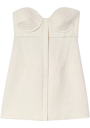 Proenza Schouler patterned-jacquard bustier top - Neutrals