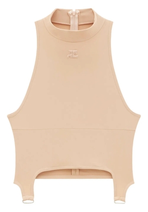 Courrèges logo patch crop top - Neutrals