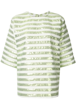 Bambah short-sleeved striped square top - Green