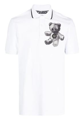 Philipp Plein Paisley Teddy Bear polo shirt - White