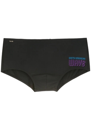 Amir Slama logo-print swim trunks - Black