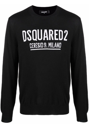 DSQUARED2 logo intarsia-knit jumper - Black