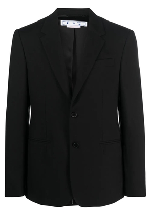 Off-White slogan-print virgin wool blazer - Black