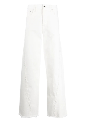 Lanvin distressed-detail wide-leg jeans - White