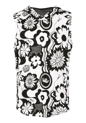 Amir Slama graphic-print sleeveless hooded top - Black