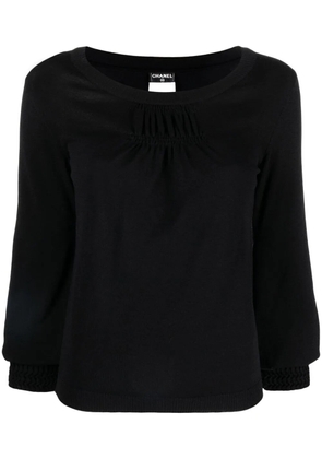 CHANEL Pre-Owned 2008 gathered detail blouse - Black