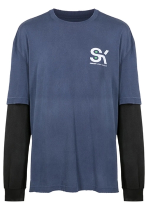 Osklen logo-print long-sleeved T-Shirt - Blue