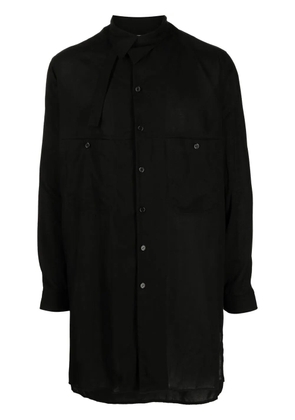 Yohji Yamamoto asymmetric-collar long-sleeve shirt - Black