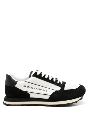 Armani Exchange panelled logo-print sneakers - White