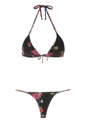 Amir Slama floral-print bikini set - Black
