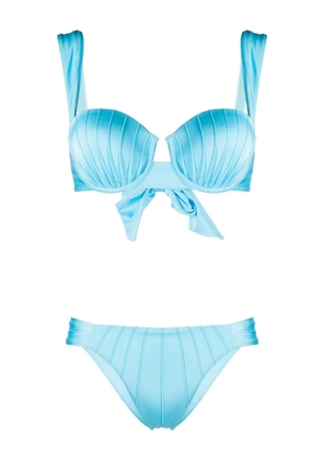 Noire Swimwear underwire-cup tie-fastening bikini set - Blue