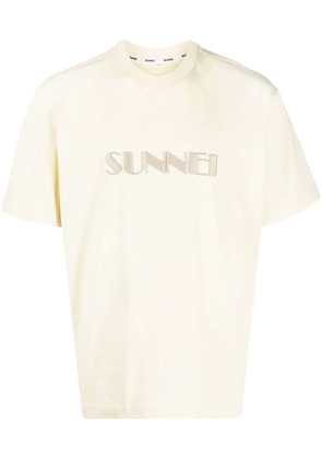 Sunnei embroidered-logo cotton T-Shirt - Neutrals