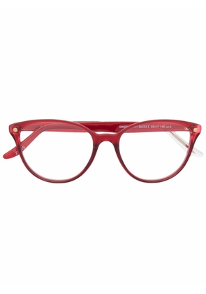 Snob round-frame clear-lens glasses - Red