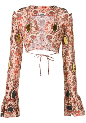 Amir Slama floral-print flared-cuff blouse - Multicolour