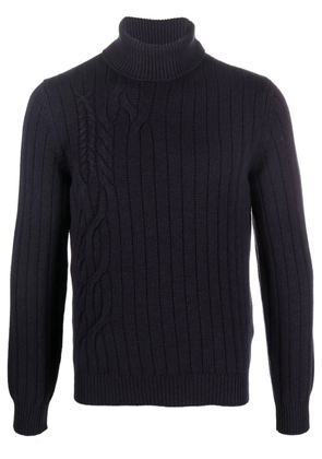 Corneliani roll-neck cable-knit jumper - Blue