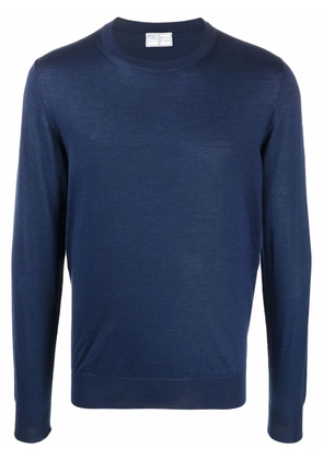 Fedeli crew-neck rib-trimmed jumper - Blue