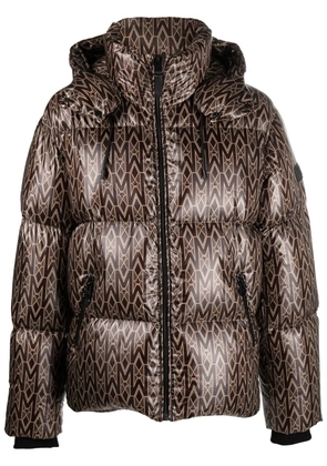 Mackage Kent monogram-print padded coat - Brown