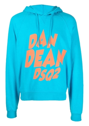 DSQUARED2 logo drawstring hoodie - Blue