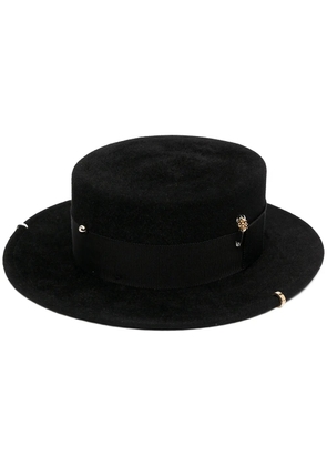 Ruslan Baginskiy chain-embellished boater hat - Black
