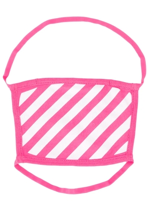 Off-White striped print face mask - Pink