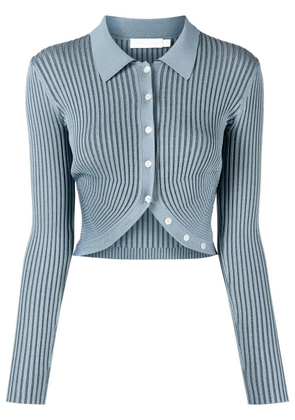 Simkhai ribbed cropped polo shirt - Blue